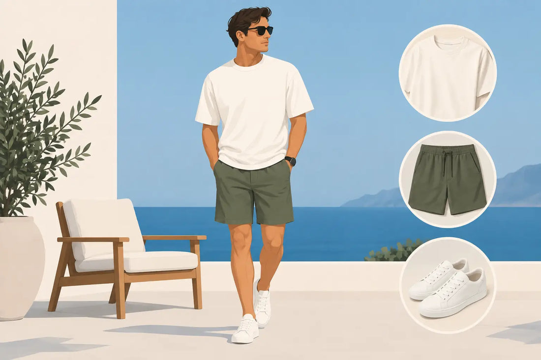 Illustrative styling image for a heavyweight cotton T-shirt outfit