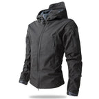 Men's Tactical Softshell Jacket in Grey — three-quarter view